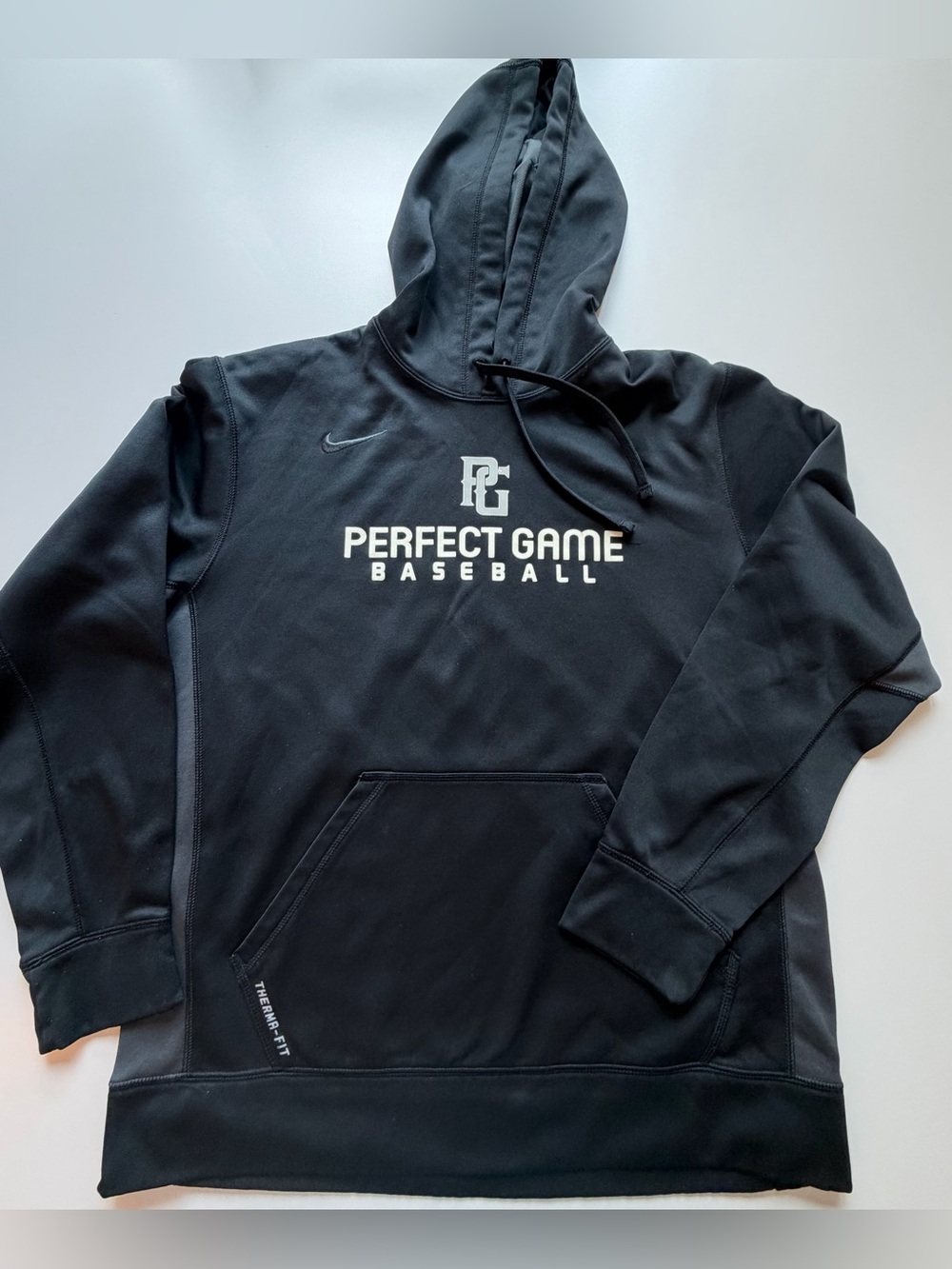 Nike Perfect Game Baseball Black Hoodie with White Logo